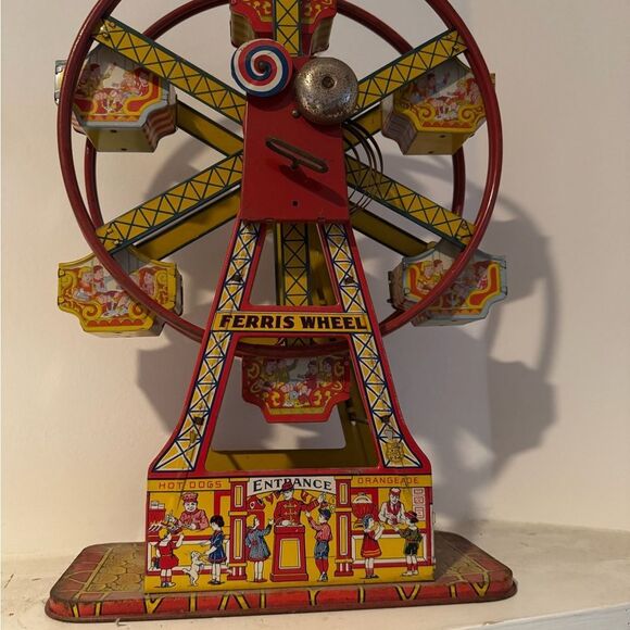 Antique Ferris Wheel Toy - Red, Yellow, Blue great condition rare - Picture 3 of 6